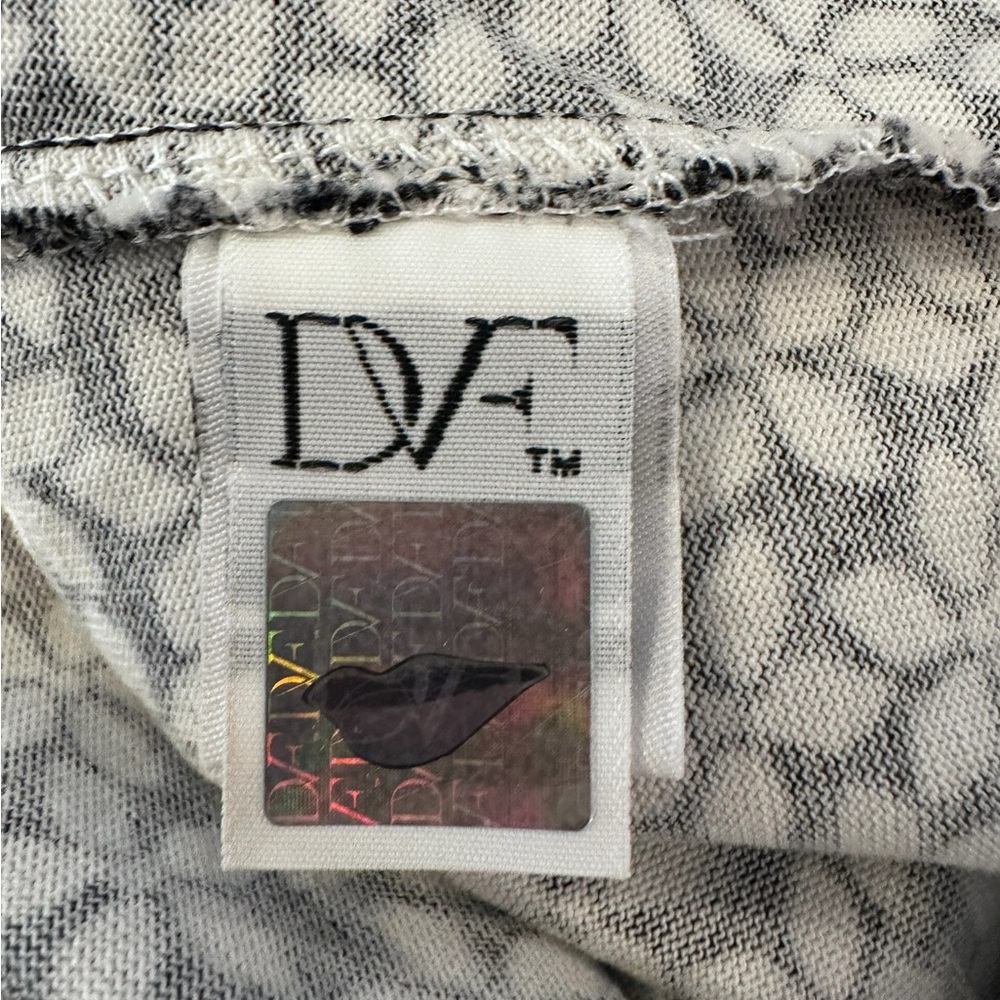 Diane Von Furstenberg DVF Reina Silk Blend Shift Dress Daisy Black/White Sz 12 - Picture 6 of 14